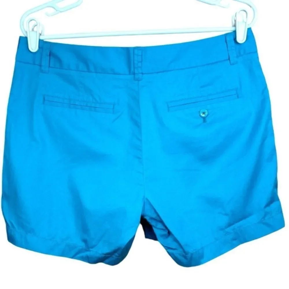 J.Crew Turquoise Cotton Chino Flat Front Shorts Size 8 Coastal Resort